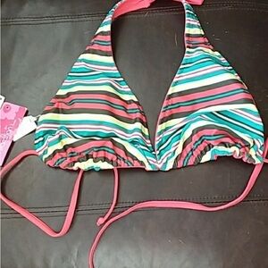 Xhilaration Multicolor Striped Bikini Top